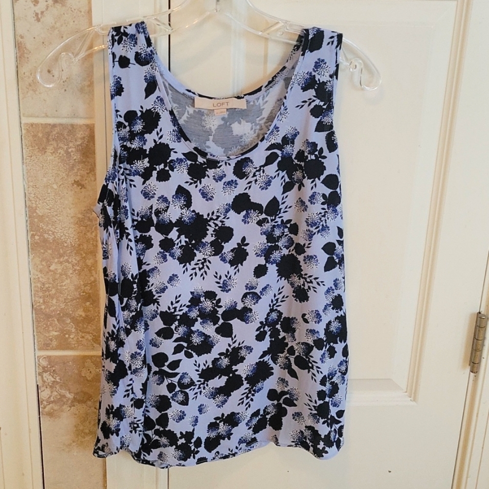 Loft Mixed Media Floral Blue Shell